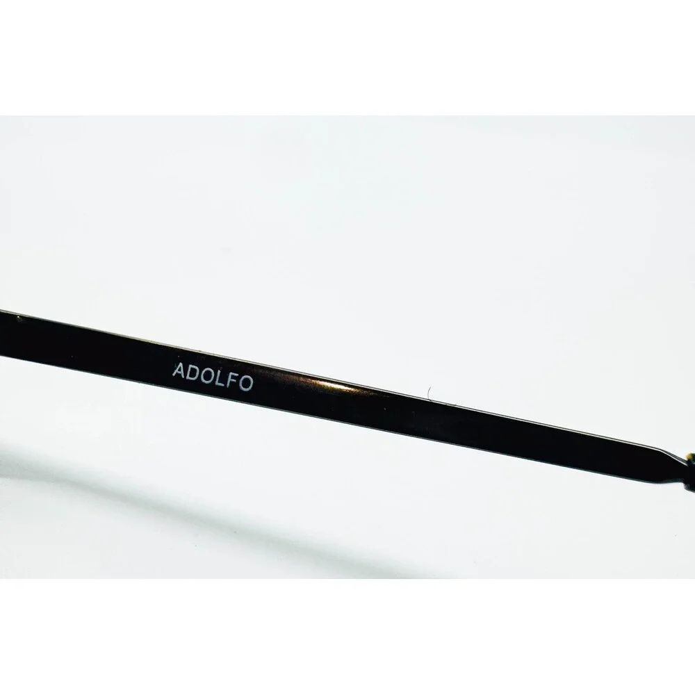 Adolfo Eyeglasses Mens Gunmetal Admiral Rectangle Full Rim Frames 53-17-140